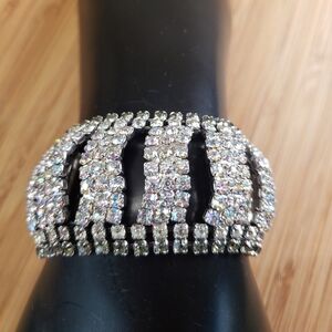 Stunning Hobe Flexible Wide Aurora Borealis Rhinestone Bracelet